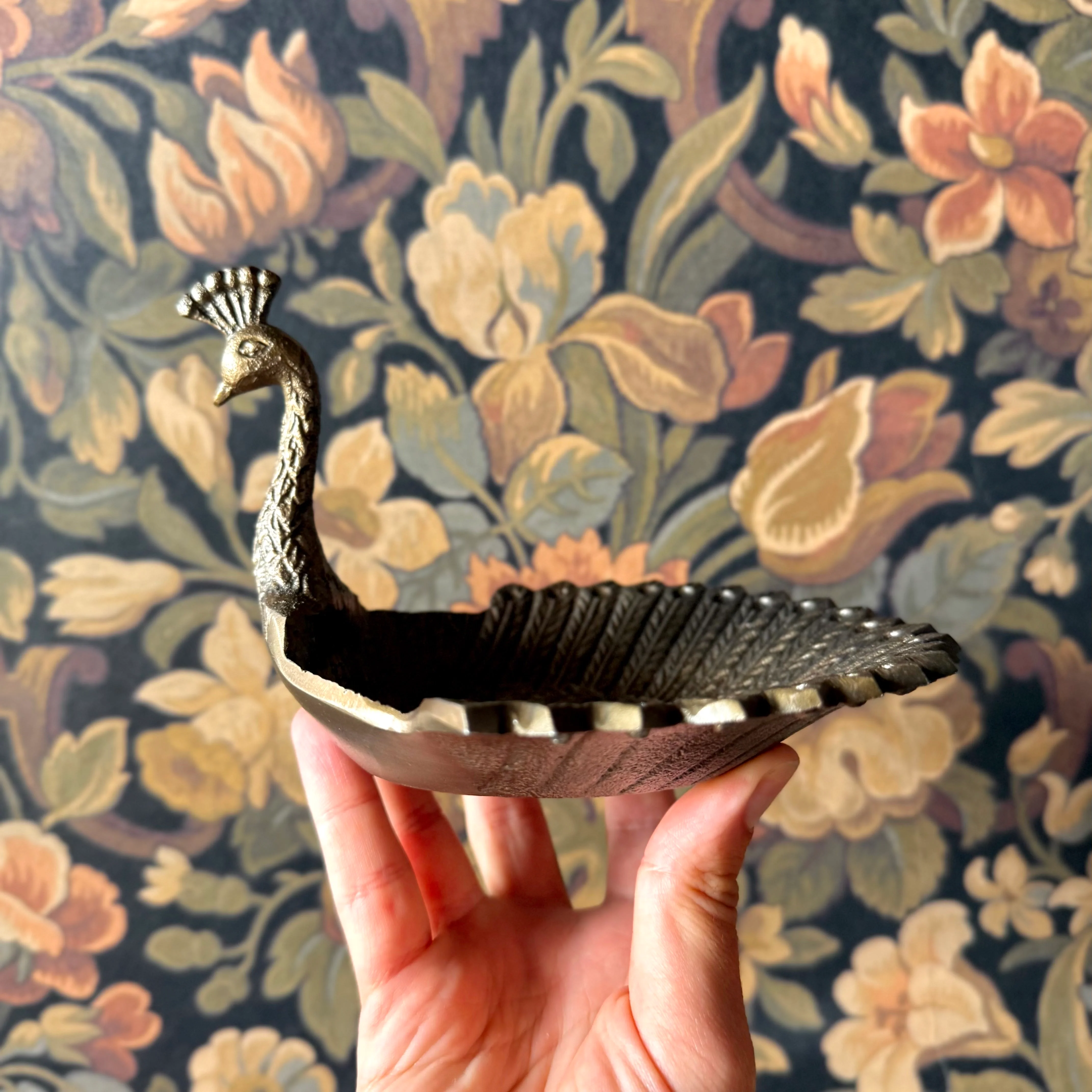 Brass Peacock Jewelry Tray