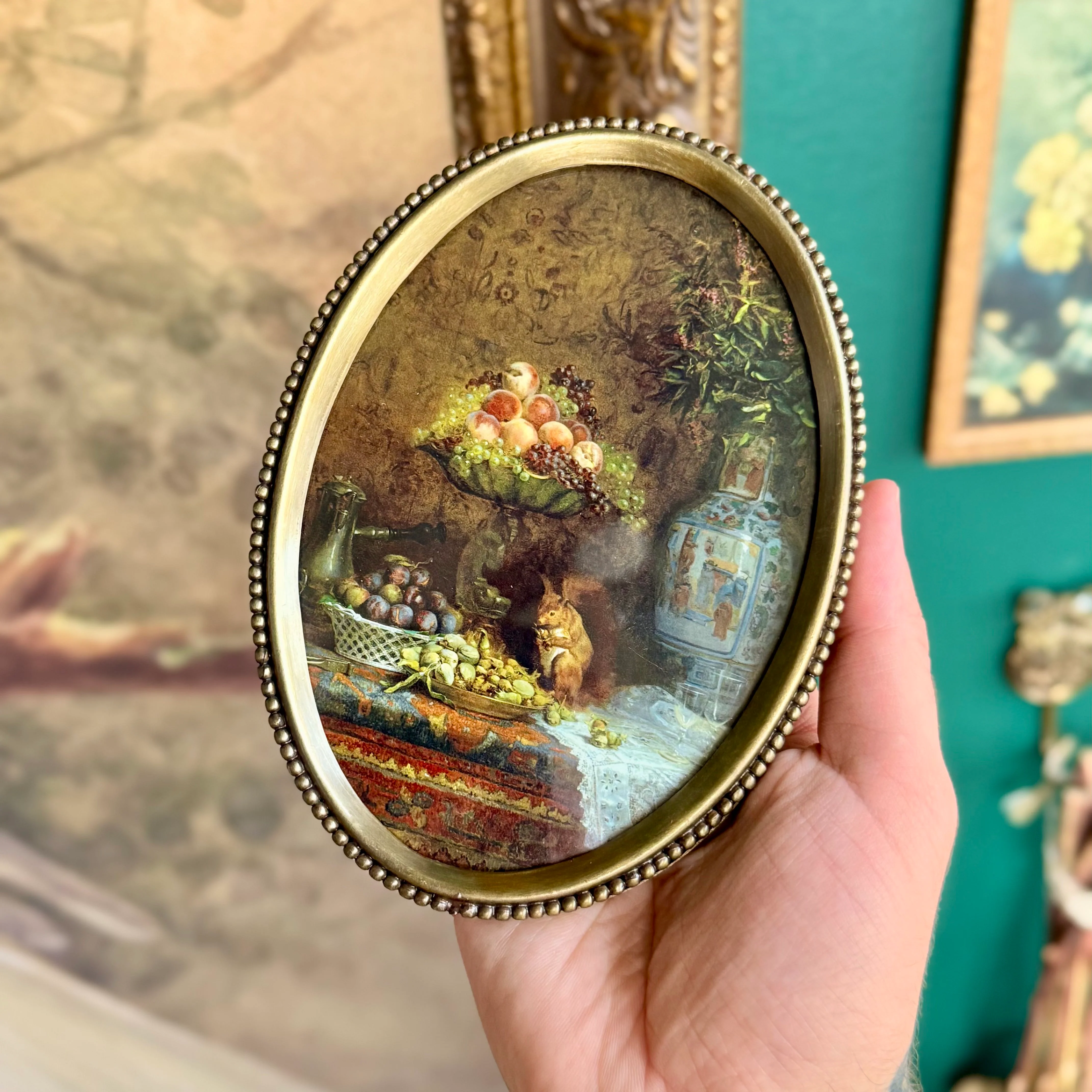Mystic Harvest Still Life – Framed Antique-Style Painting - Image 3