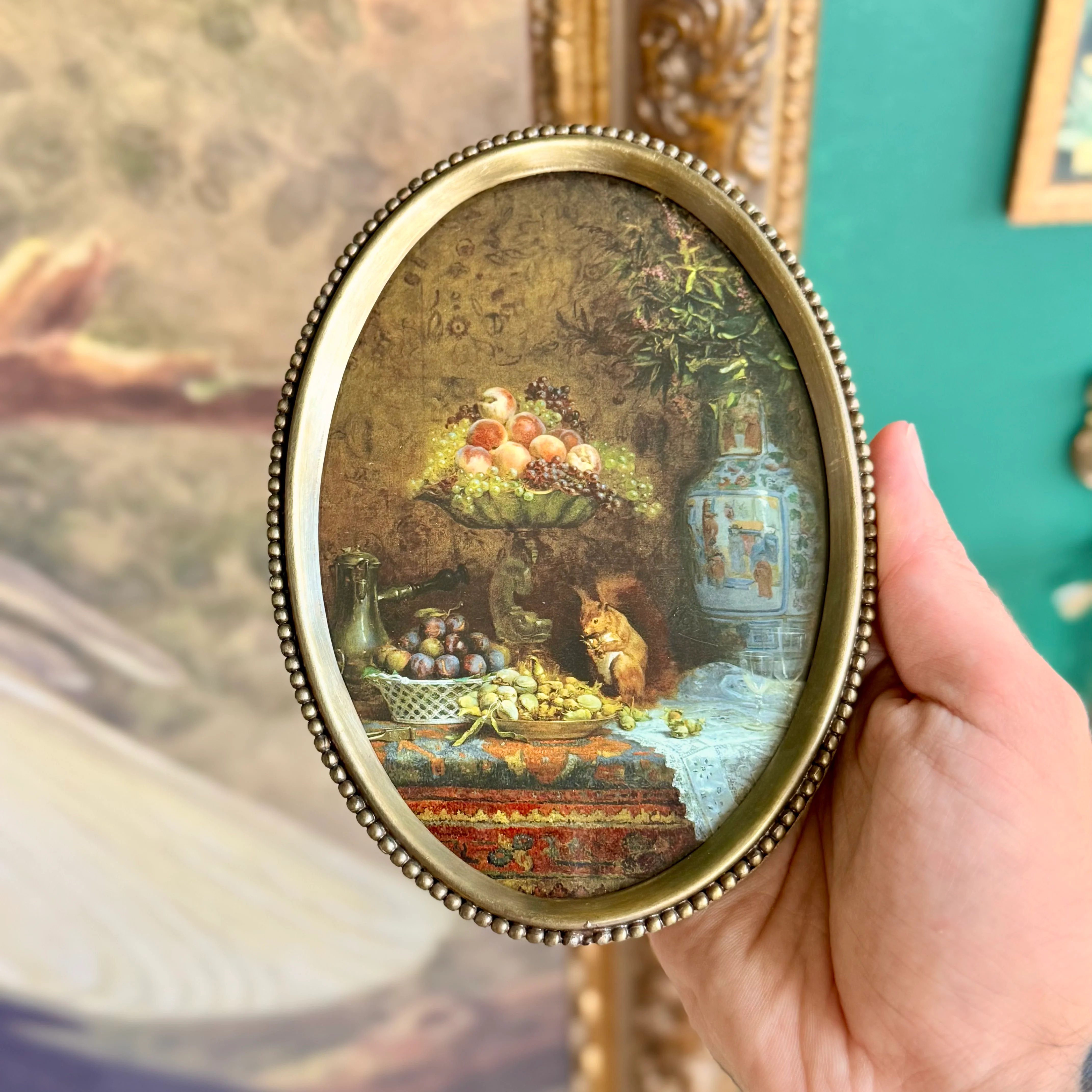 Mystic Harvest Still Life – Framed Antique-Style Painting - Image 6