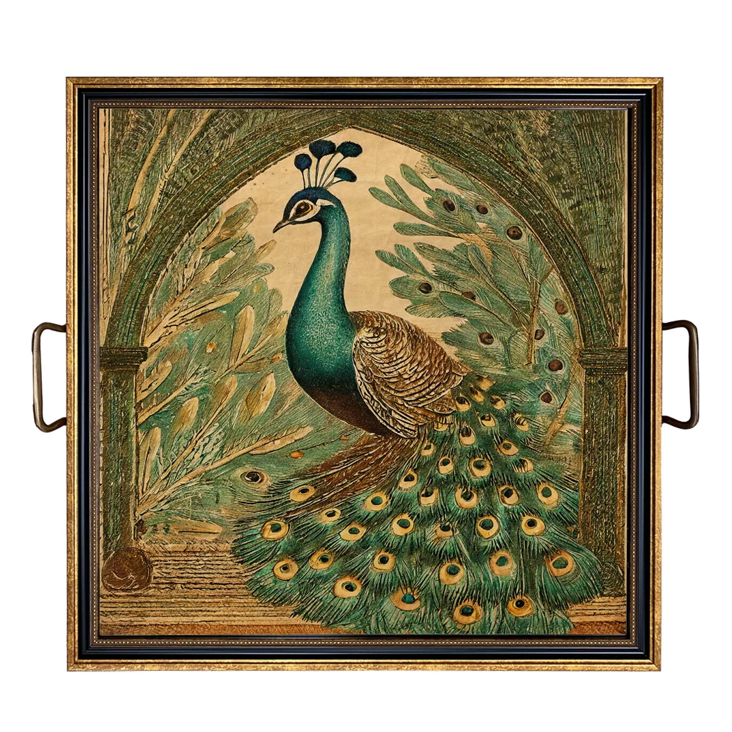 Peacock Elegance Decorative Tray - Image 5