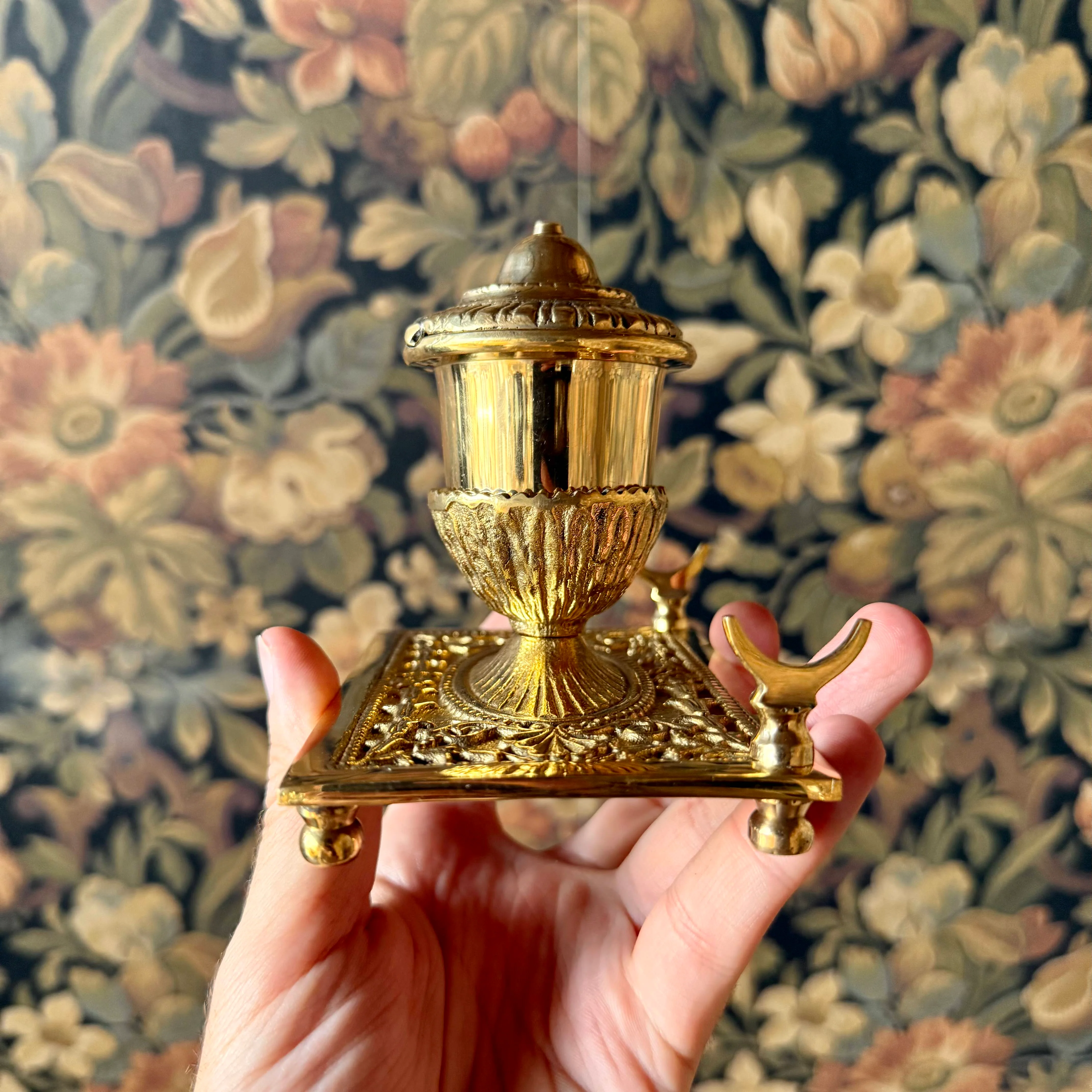 The Alchemist’s Quill – Victorian Brass Inkwell & Writing Set - Image 3