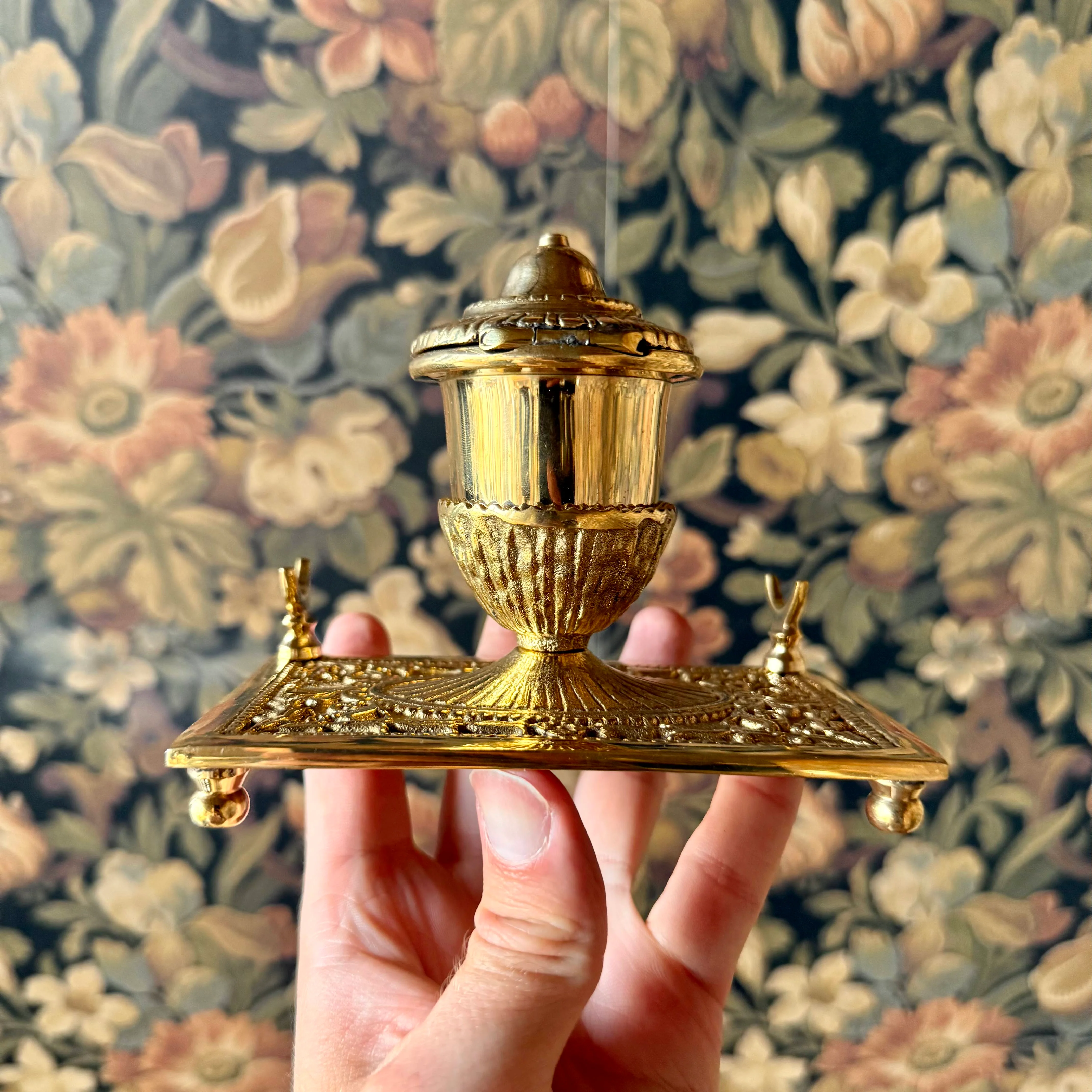 The Alchemist’s Quill – Victorian Brass Inkwell & Writing Set - Image 5
