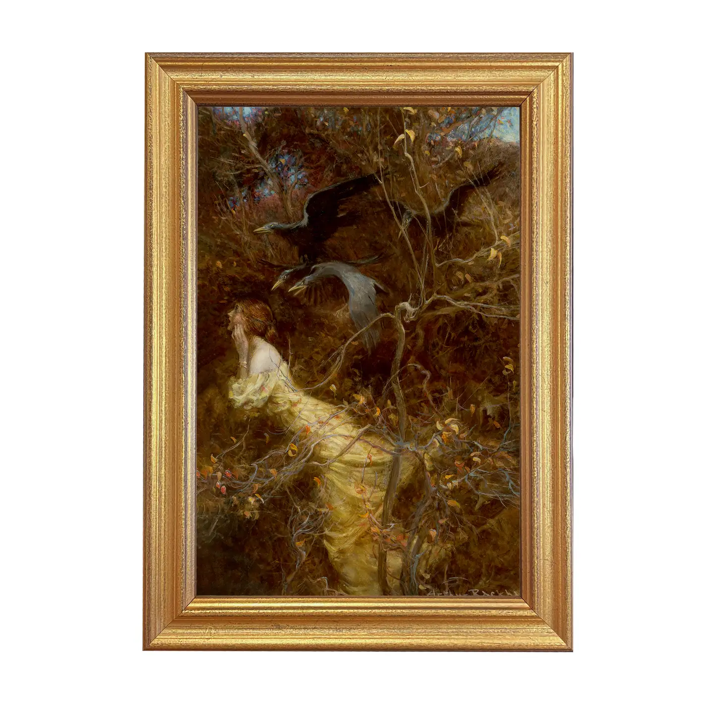 The Haunted Woods – Victorian Oil Painting Print on Satin - Image 5