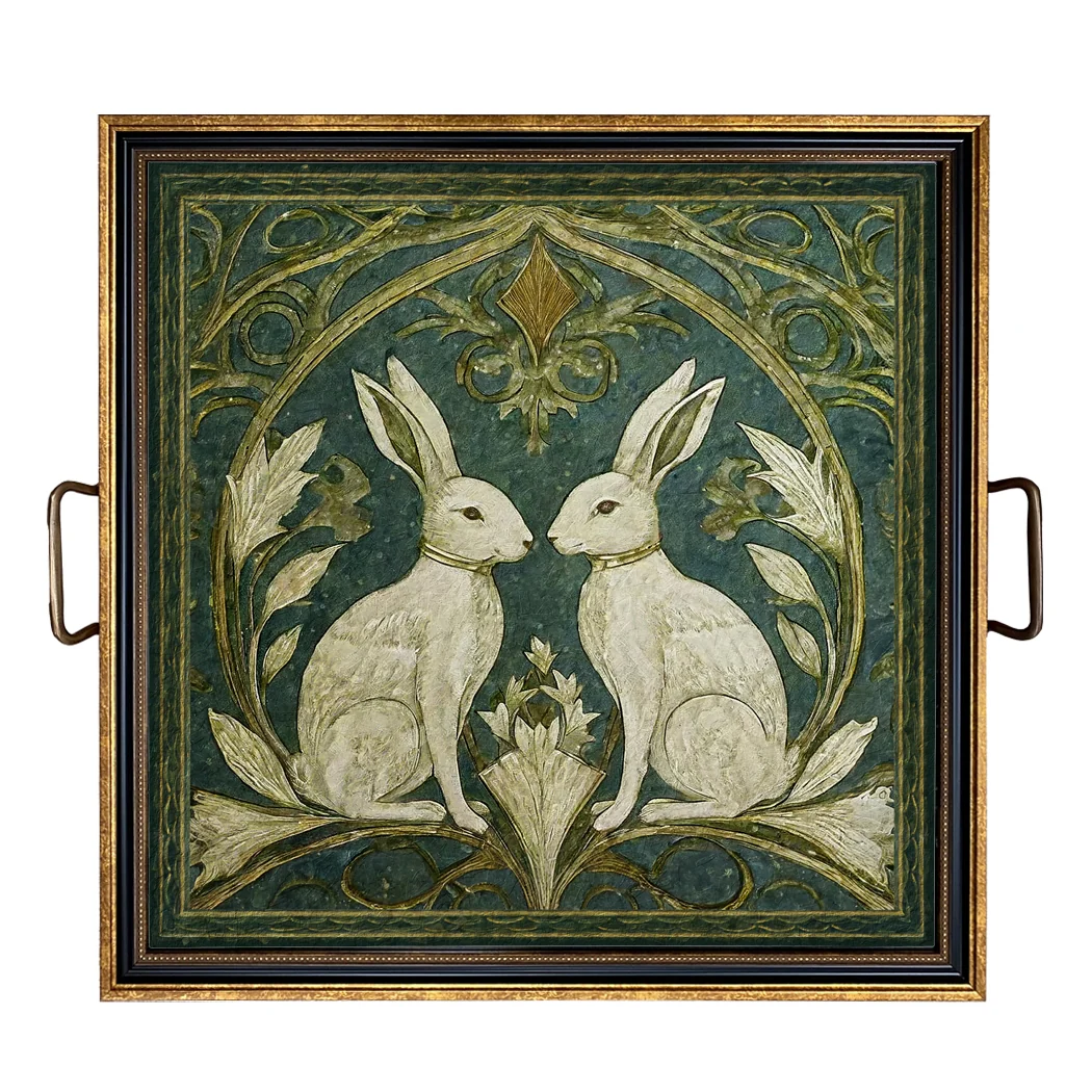 Twin Rabbits Decorative Tray - Image 5